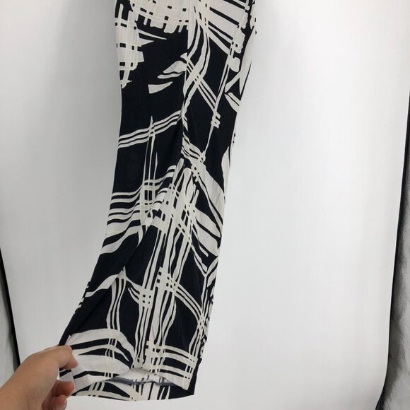 Escada Dido black & white print sleeveless Twisted faux wrap midi dress 34 (SP) - Picture 8 of 15